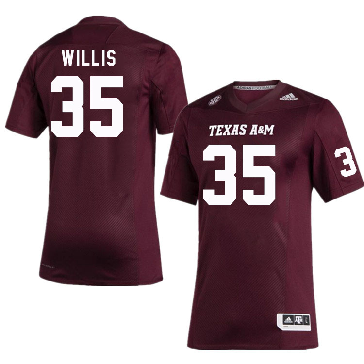 Men #35 Isaiah Willis Texas A&M Aggies College Football Jerseys Stitched Sale-Maroon - Click Image to Close
